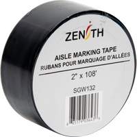 Aisle Marking Tape, 2" x 108', PVC, Black Solutions industrielles ALPHA
