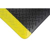 Tapis antifatigue, Losange, 1-2/3' x 3-1/4' x 3/4", Noir/Jaune, Polyur&eacute;thane Solutions industrielles ALPHA