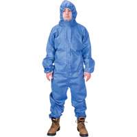 Hooded Coveralls, Medium, Blue, SMS Solutions industrielles ALPHA