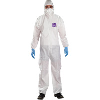 Combinaison 3 pi&egrave;ces avec capuchon AlphaTec Microchem r&eacute;sistant aux produits chimiques, 2T-Grand, Blanc Solutions industrielles ALPHA