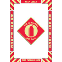 "Fire Extinguisher" Floor Marking Kit, Adhesive, English with Pictogram Solutions industrielles ALPHA