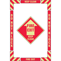 "Fire Exit" Floor Marking Kit, Adhesive, English with Pictogram Solutions industrielles ALPHA