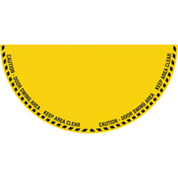 "Caution" Half Circle Swing Door Floor Sign, Adhesive, English with Pictogram Solutions industrielles ALPHA