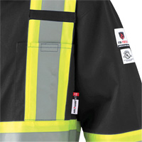 7702BK Combinaison ignifuge et r&eacute;sistant &agrave; l'arc &eacute;lectrique 88/12 FR-Tech, Taille 36, Noir, 9,7 cal/cm² Solutions industrielles ALPHA
