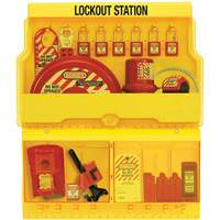 Standard Valve & Electrical Deluxe Lockout Station, Thermoplastic Padlocks, 32 Padlock Capacity, Padlocks Included Solutions industrielles ALPHA