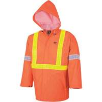 R85 Ensemble imperm&eacute;able de s&eacute;curit&eacute; 3 pi&egrave;ces ignifuge Element FR, PVC, Petit, Orange haute visibilit&eacute; Solutions industrielles ALPHA
