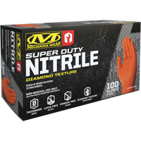 Gants robustes jetables, 9/Moyen, Nitrile, 8 mils, Sans poudre, Orange Solutions industrielles ALPHA