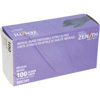 Gants jetables de calibre m&eacute;dical, Moyen, Nitrile, 6 mils, Sans poudre, Noir, Classe 2 Solutions industrielles ALPHA