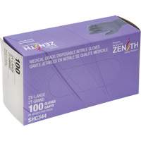 Medical Grade Disposable Gloves, 2X-Large, Nitrile, 6-mil, Powder-Free, Black, Class 2 Solutions industrielles ALPHA
