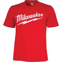 Chandail &agrave; manches courtes tr&egrave;s r&eacute;sistant avec logo Milwaukee, Hommes, Petit, Rouge Solutions industrielles ALPHA