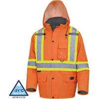 5030 Waterproof Quilted Safety Parka, High Visibility Orange, Small Solutions industrielles ALPHA