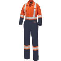5514WBB Women's 2-Tone Safety Coveralls, X-Small, High Visibility Orange/Navy Blue Solutions industrielles ALPHA