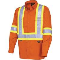 4441 Ultra-Cool Long-Sleeved Safety Shirt, Cotton, Small, High Visibility Orange Solutions industrielles ALPHA