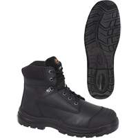 1025 Bottes de travail 6" noires, Cuir, Embout Acier, Taille 10 Solutions industrielles ALPHA