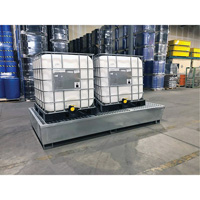 Steel Ultra-Twin IBC Spill Pallet&reg;, 370 US gal. Spill Capacity, 103.8" x 26.8" x 51.1" Solutions industrielles ALPHA