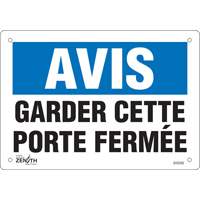 "Porte ferm&eacute;e" Sign, 7" x 10", Vinyl, French Solutions industrielles ALPHA