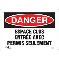 "Espace clos" Sign, 7" x 10", Vinyl, French Solutions industrielles ALPHA