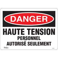 "Haute tension" Sign, 10" x 14", Vinyl, French Solutions industrielles ALPHA