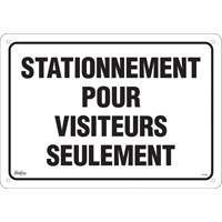"Stationnement pour visiteurs" Sign, 14" x 20", Aluminum, French Solutions industrielles ALPHA