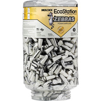 Recharge de bouchons d'oreilles Zebra pour distributeurs de bouchons d'oreilles EcoStation, Vrac - Contenant Solutions industrielles ALPHA
