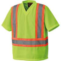 5993P Mesh Safety T-Shirt, Polyester, Small, High Visibility Lime-Yellow Solutions industrielles ALPHA