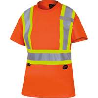6948 Women's Bird's-Eye Safety T-Shirt, Polyester, X-Small, High Visibility Orange Solutions industrielles ALPHA