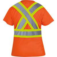 6948 Women's Bird's-Eye Safety T-Shirt, Polyester, X-Small, High Visibility Orange Solutions industrielles ALPHA