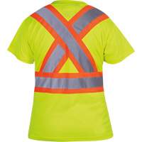 6949 Women's Bird's-Eye Safety T-Shirt, Polyester, X-Small, High Visibility Lime-Yellow Solutions industrielles ALPHA