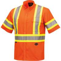 4442 Ultra Cool Short-Sleeved Safety Shirt, Cotton, Small, High Visibility Orange Solutions industrielles ALPHA