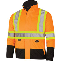 5770 Waterproof Reversible Safety Jacket, Polyester/Polyurethane, High Visibility Orange, Small Solutions industrielles ALPHA