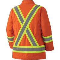 5537A Quilted Duck Safety Parka, High Visibility Orange, Small Solutions industrielles ALPHA