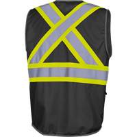 6959BK Tricot High-Visibility Safety Vest with Zipper Closure, Black, X-Small, Polyester Solutions industrielles ALPHA