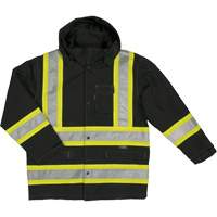 Manteau de s&eacute;curit&eacute; imperm&eacute;able en tissu ind&eacute;chirable Ripstop, Polyester, T-petit, Noir Solutions industrielles ALPHA