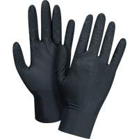 Heavyweight Tactile Grip Examination Gloves, Small, Nitrile, 8-mil, Powder-Free, Black Solutions industrielles ALPHA