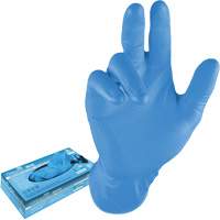Disposable Gloves, 3X-Large, Nitrile, 8-mil, Powder-Free, Blue Solutions industrielles ALPHA
