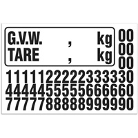 Trousse de num&eacute;rotation de la masse brute du v&eacute;hicule (MBV) pour camion, Num&eacute;ros/lettres/ponctuation assortis, Noir Solutions industrielles ALPHA