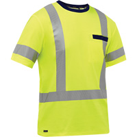 Bisley&reg; X-Back Short Sleeve Shirt, Poly-Cotton, Small, High Visibility Lime-Yellow Solutions industrielles ALPHA