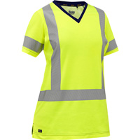 Bisley&reg; Women's X-Back Short Sleeve Shirt, Poly-Cotton, Small, High Visibility Lime-Yellow Solutions industrielles ALPHA
