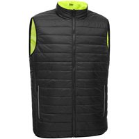 Bisley&reg; X-Back Reversible Puffer Vest, High Visibility Lime-Yellow, Small, Polyester Solutions industrielles ALPHA