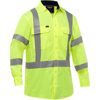 Bisley&reg; X-Back Long Sleeve Work Shirt with X-Airflow, Poly-Cotton, Small, High Visibility Lime-Yellow Solutions industrielles ALPHA