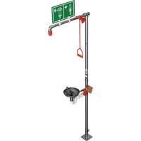 Douche combin&eacute;e avec cuvette ouverte en acier inoxydable et entr&eacute;e sup&eacute;rieure, Socle Solutions industrielles ALPHA