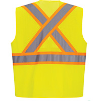 Veste de s&eacute;curit&eacute; &agrave; bandes contrastantes, Jaune lime haute visibilit&eacute;, Petit, Polyester Solutions industrielles ALPHA