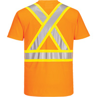 T-shirt de s&eacute;curit&eacute; &agrave; bandes contrastantes, Polyester, Petit, Orange haute visibilit&eacute; Solutions industrielles ALPHA