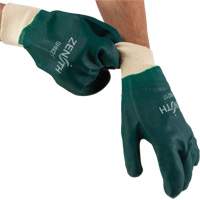 Double Dipped Green Gloves, 10" L, PVC, Cotton Jersey Inner Lining, 70-mil Solutions industrielles ALPHA