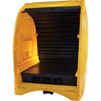 Palette contre les d&eacute;versements &agrave; couvercle dur pour 4 barils, 68,11" lo x 61,61" la x 83,07" h, Capacit&eacute; de charge 1433 lb Solutions industrielles ALPHA