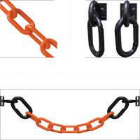 Ensemble de barri&egrave;re &agrave; chaîne magn&eacute;tique pour l'entrep&ocirc;t, Orange, Maillon de 2", 15' de long Solutions industrielles ALPHA