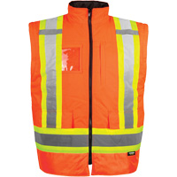 Manteau haute visibilit&eacute; 7-en-1, Polyester, Orange haute visibilit&eacute;, T-petit Solutions industrielles ALPHA