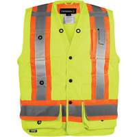 High-Visibility Surveyor's Vest, High Visibility Orange, Small, Polyester Solutions industrielles ALPHA