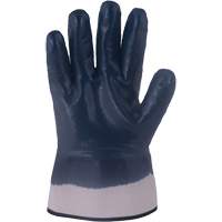 Gants bleu marine avec manchettes renforc&eacute;es &agrave; entoilage coll&eacute; Horizon, Moyen, R&ecirc;vetement Nitrile, Enveloppe en Jersey/Coton Solutions industrielles ALPHA