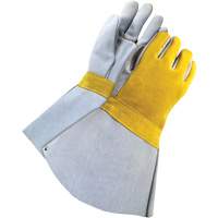 Soudeur doubl&eacute; avec poignet de 5", Cuir de vache refendu, Taille Taille unique Solutions industrielles ALPHA
